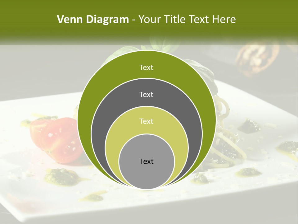 A Plate Of Spaghetti With Pesto On Top PowerPoint Template