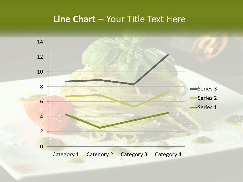 A Plate Of Spaghetti With Pesto On Top PowerPoint Template
