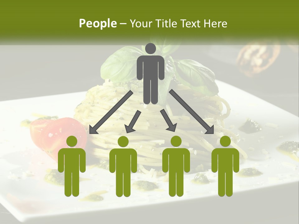 A Plate Of Spaghetti With Pesto On Top PowerPoint Template