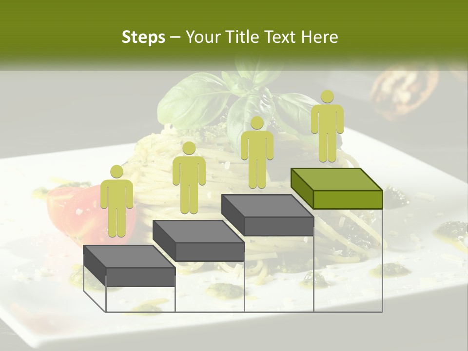 A Plate Of Spaghetti With Pesto On Top PowerPoint Template