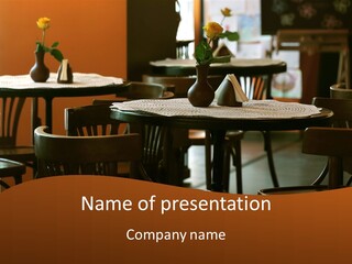 A Table With A Vase Of Flowers On Top Of It PowerPoint Template