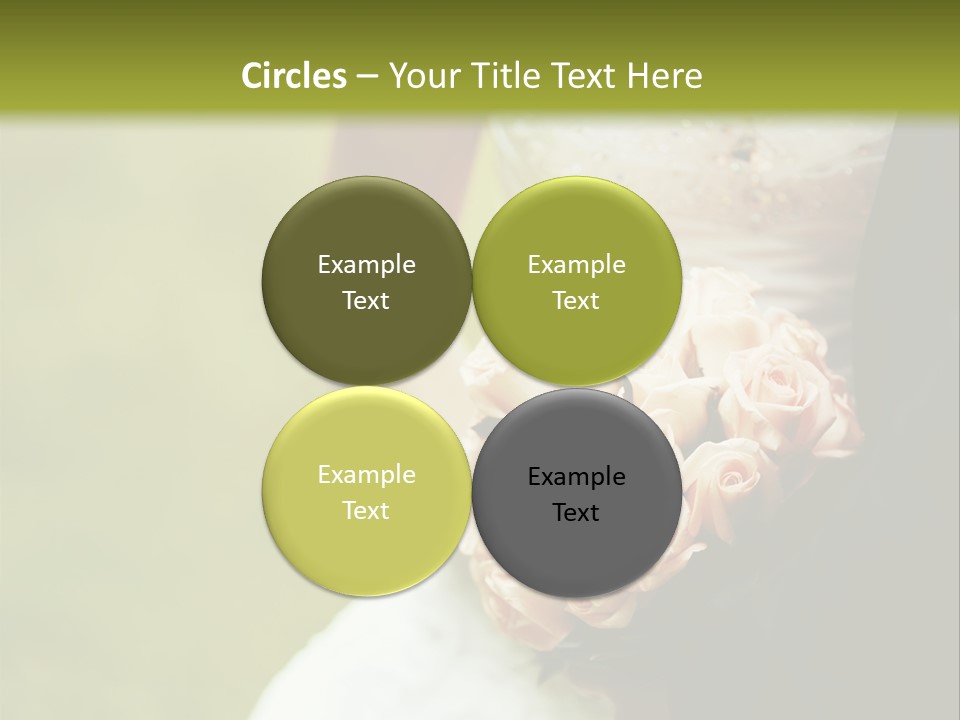 A Bride And Groom Holding A Bouquet Of Roses PowerPoint Template