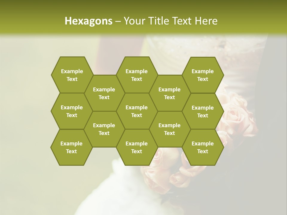 A Bride And Groom Holding A Bouquet Of Roses PowerPoint Template