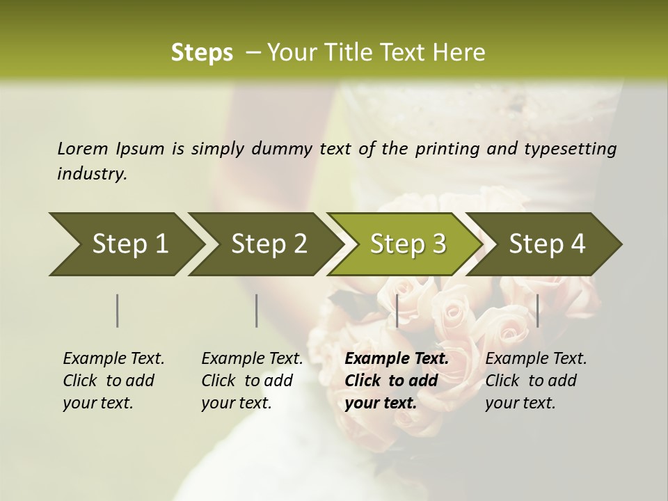 A Bride And Groom Holding A Bouquet Of Roses PowerPoint Template