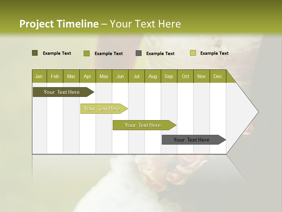 A Bride And Groom Holding A Bouquet Of Roses PowerPoint Template