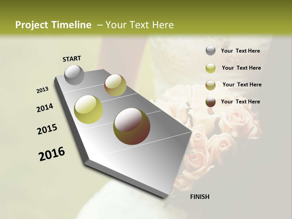 A Bride And Groom Holding A Bouquet Of Roses PowerPoint Template