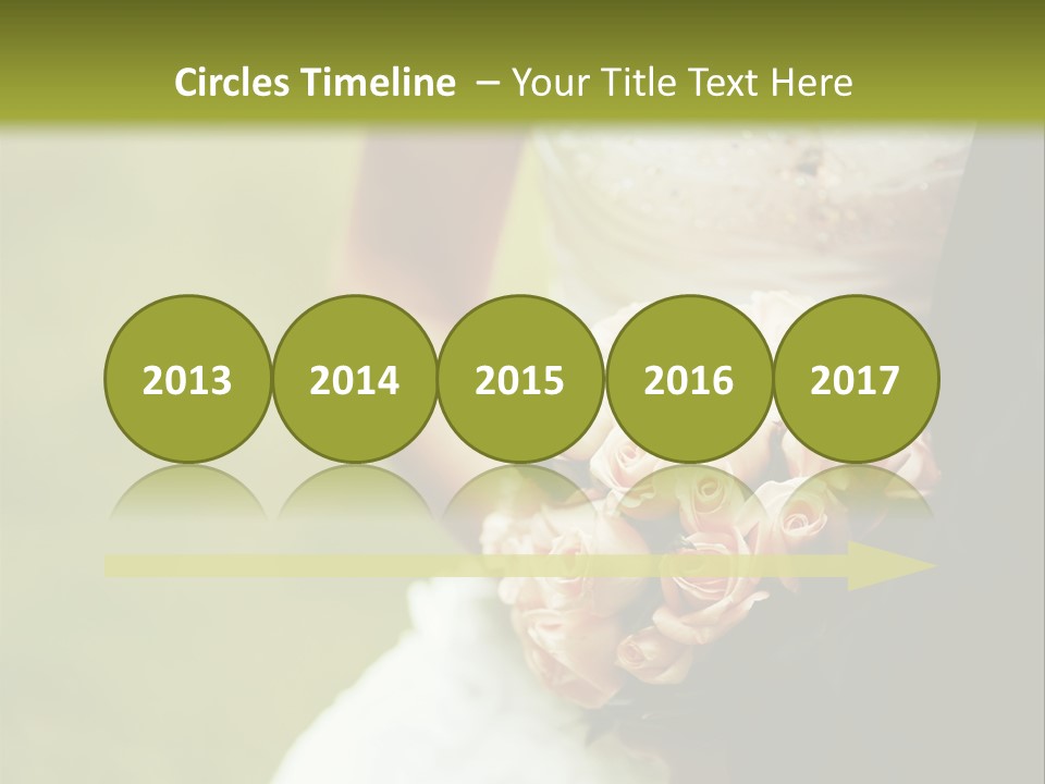 A Bride And Groom Holding A Bouquet Of Roses PowerPoint Template