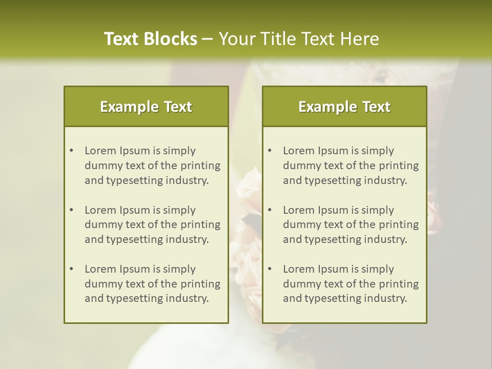 A Bride And Groom Holding A Bouquet Of Roses PowerPoint Template
