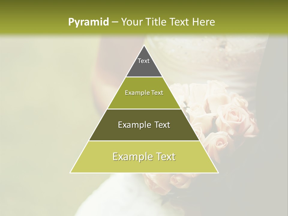 A Bride And Groom Holding A Bouquet Of Roses PowerPoint Template