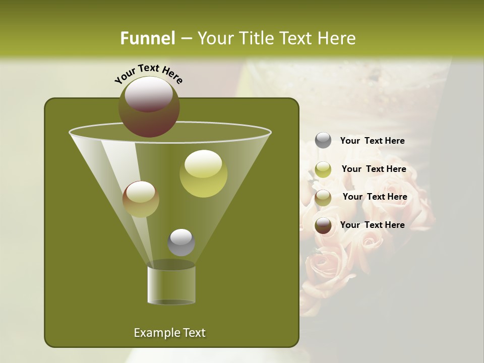 A Bride And Groom Holding A Bouquet Of Roses PowerPoint Template