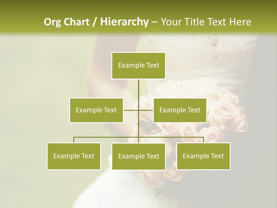 A Bride And Groom Holding A Bouquet Of Roses PowerPoint Template