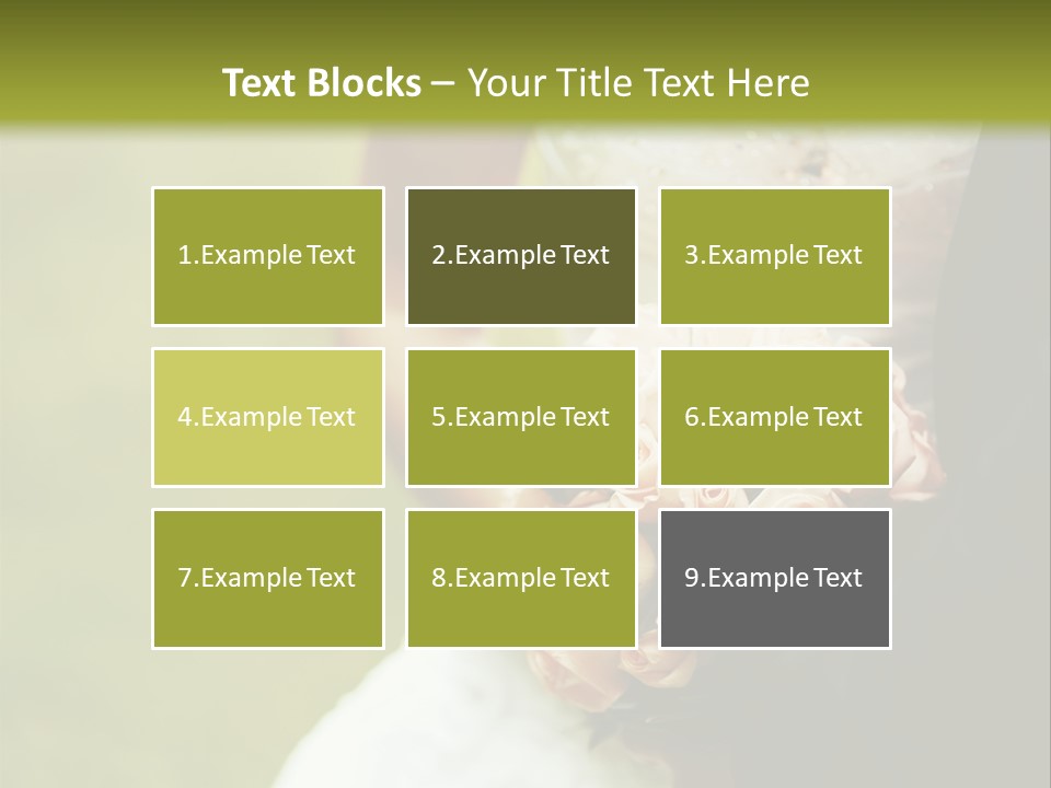 A Bride And Groom Holding A Bouquet Of Roses PowerPoint Template