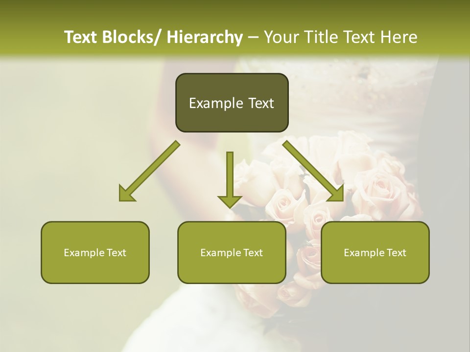 A Bride And Groom Holding A Bouquet Of Roses PowerPoint Template