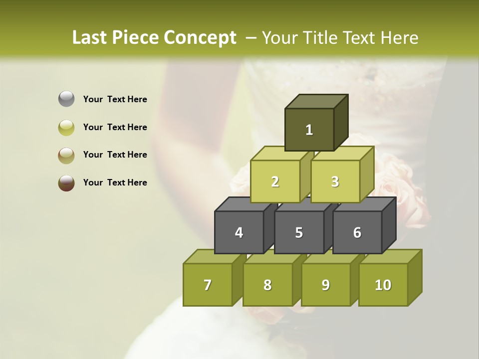 A Bride And Groom Holding A Bouquet Of Roses PowerPoint Template