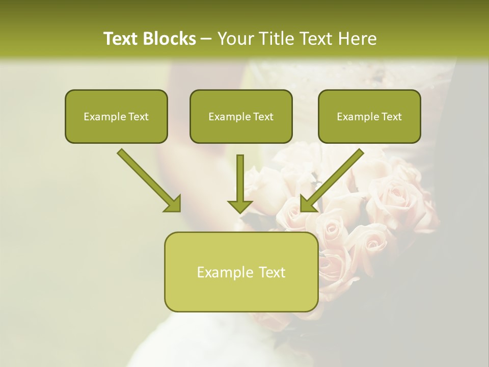 A Bride And Groom Holding A Bouquet Of Roses PowerPoint Template