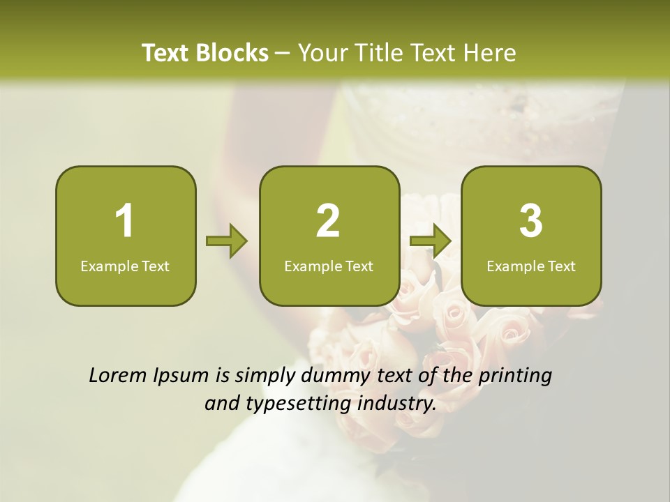 A Bride And Groom Holding A Bouquet Of Roses PowerPoint Template