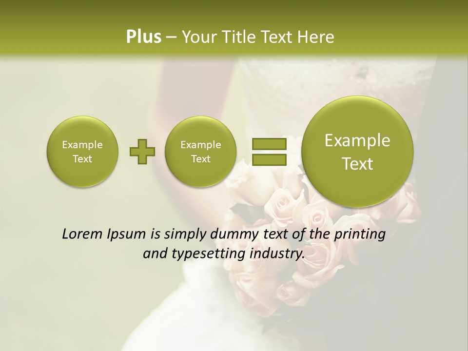 A Bride And Groom Holding A Bouquet Of Roses PowerPoint Template