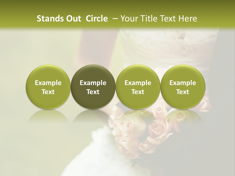 A Bride And Groom Holding A Bouquet Of Roses PowerPoint Template