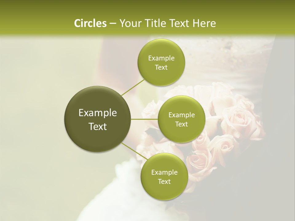 A Bride And Groom Holding A Bouquet Of Roses PowerPoint Template