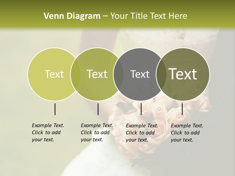 A Bride And Groom Holding A Bouquet Of Roses PowerPoint Template