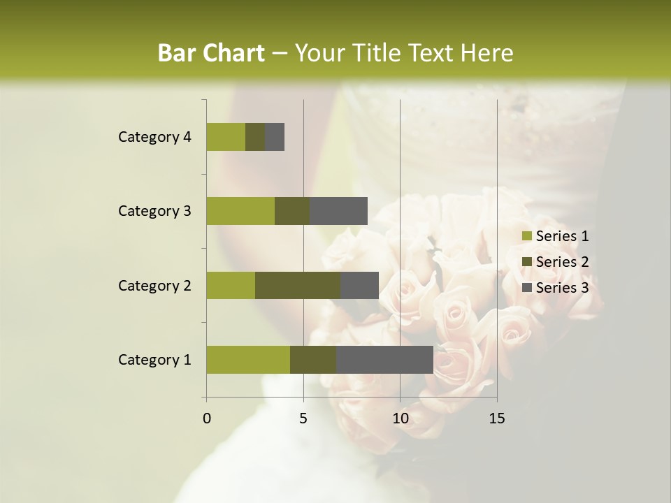 A Bride And Groom Holding A Bouquet Of Roses PowerPoint Template