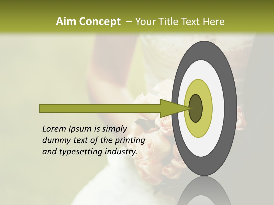 A Bride And Groom Holding A Bouquet Of Roses PowerPoint Template