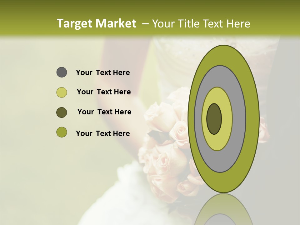 A Bride And Groom Holding A Bouquet Of Roses PowerPoint Template