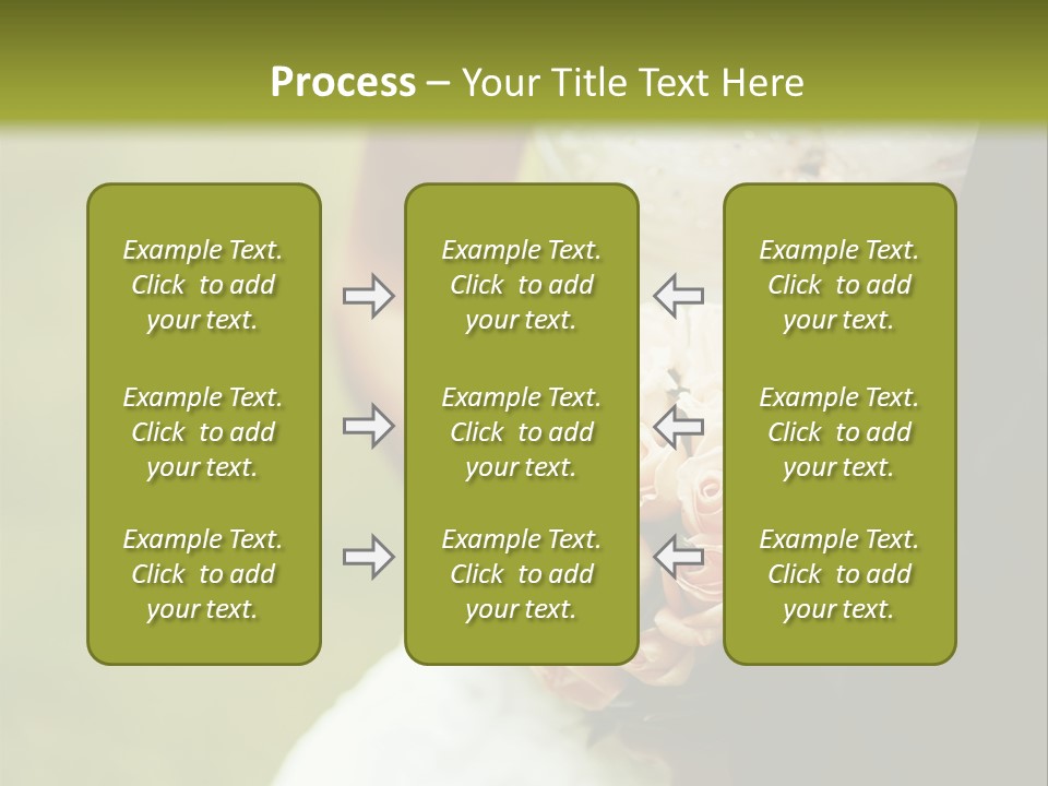 A Bride And Groom Holding A Bouquet Of Roses PowerPoint Template