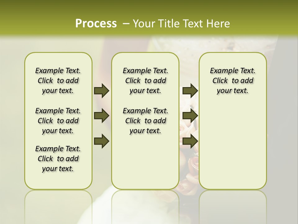 A Bride And Groom Holding A Bouquet Of Roses PowerPoint Template