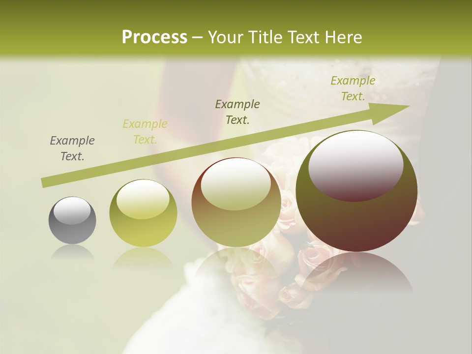 A Bride And Groom Holding A Bouquet Of Roses PowerPoint Template