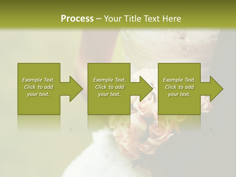 A Bride And Groom Holding A Bouquet Of Roses PowerPoint Template