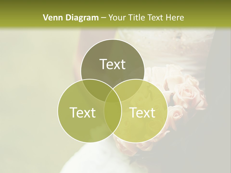 A Bride And Groom Holding A Bouquet Of Roses PowerPoint Template