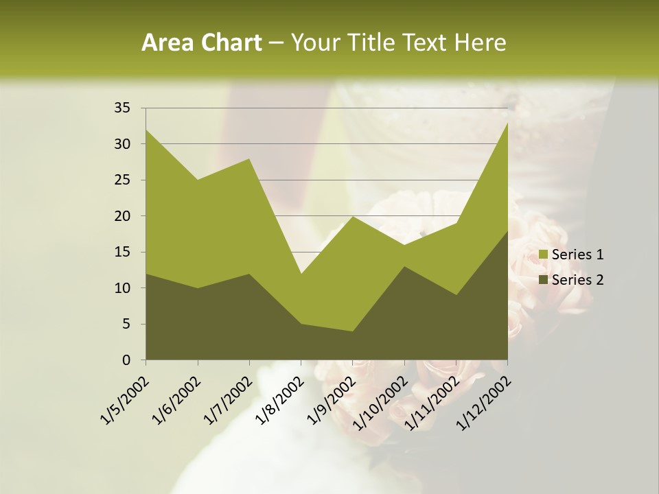 A Bride And Groom Holding A Bouquet Of Roses PowerPoint Template