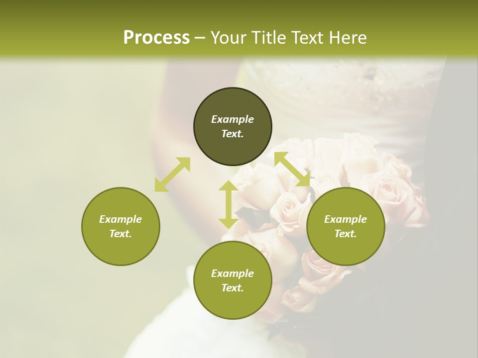 A Bride And Groom Holding A Bouquet Of Roses PowerPoint Template