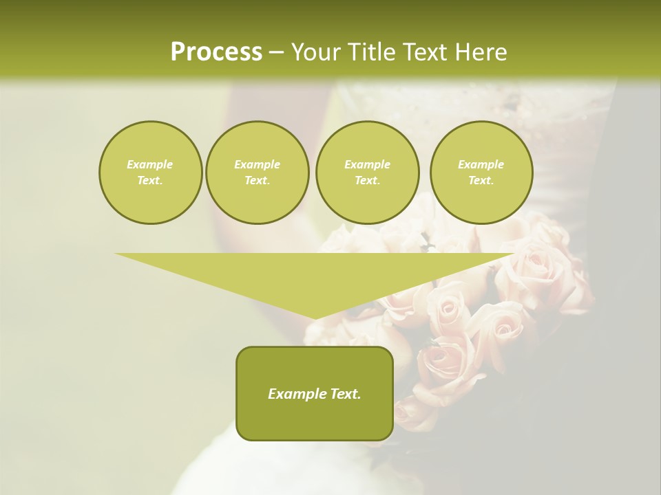 A Bride And Groom Holding A Bouquet Of Roses PowerPoint Template