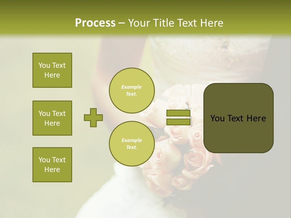 A Bride And Groom Holding A Bouquet Of Roses PowerPoint Template