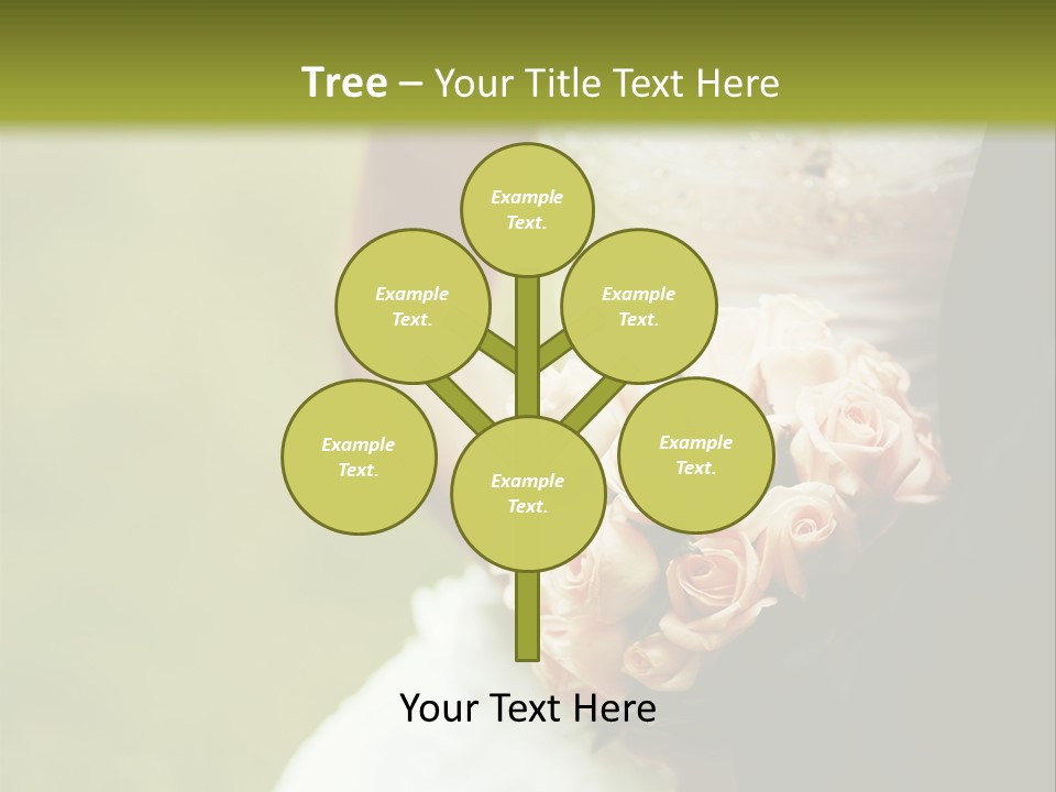 A Bride And Groom Holding A Bouquet Of Roses PowerPoint Template