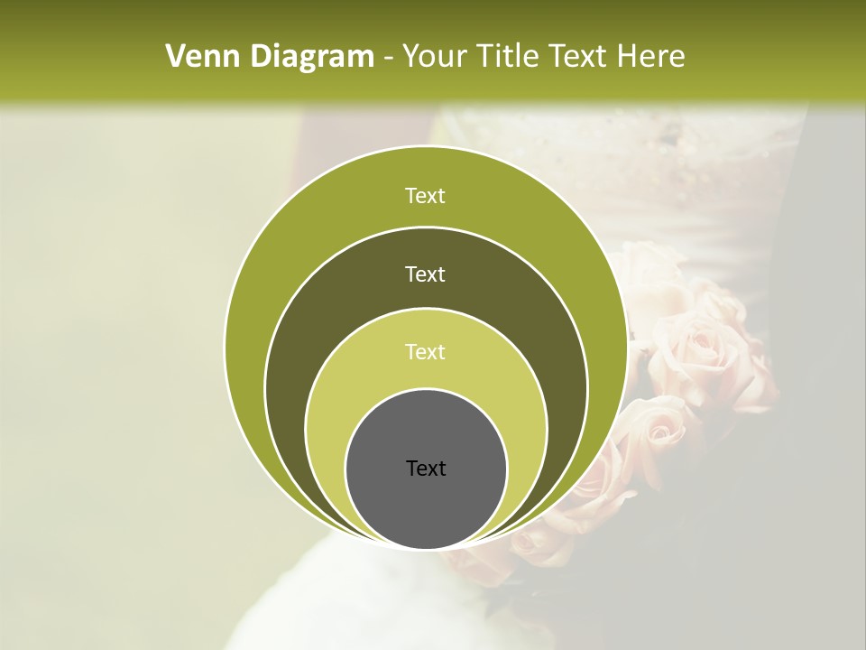 A Bride And Groom Holding A Bouquet Of Roses PowerPoint Template