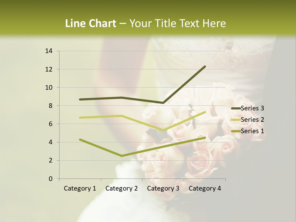 A Bride And Groom Holding A Bouquet Of Roses PowerPoint Template