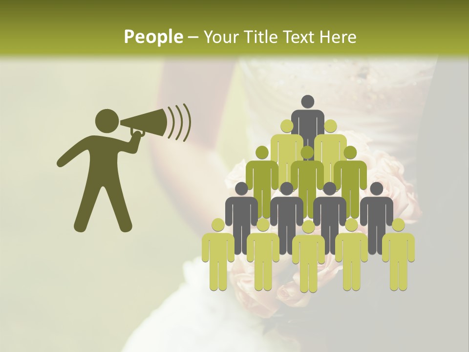 A Bride And Groom Holding A Bouquet Of Roses PowerPoint Template