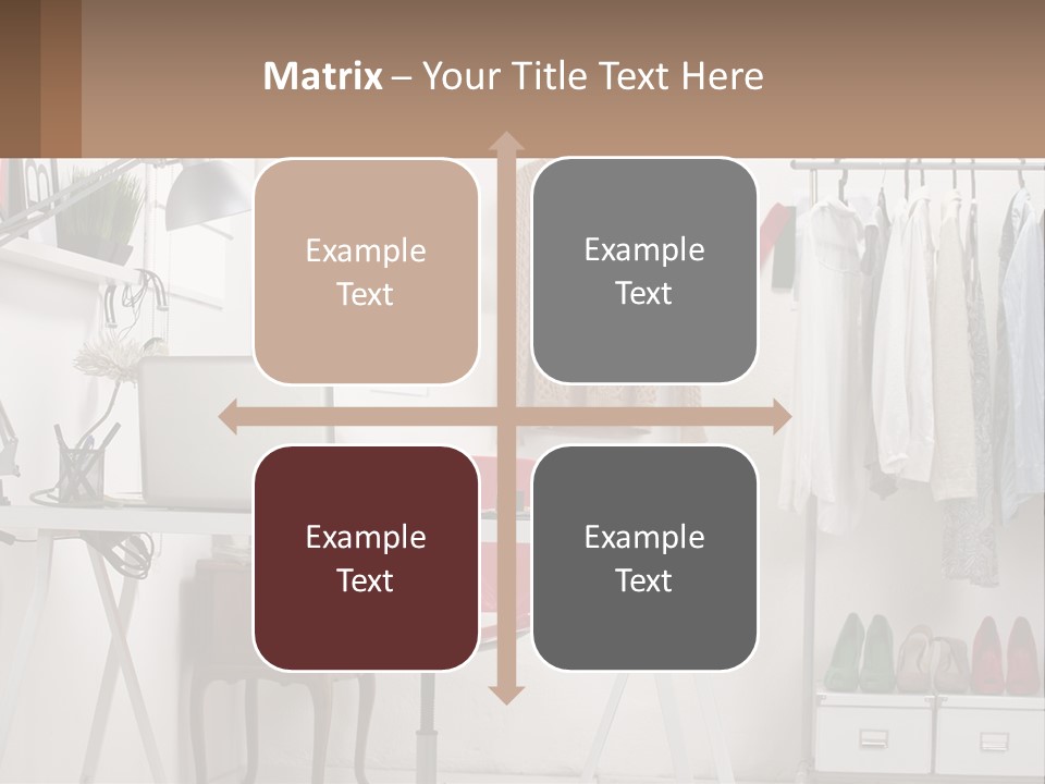 A Room With A Desk And A Laptop On It PowerPoint Template