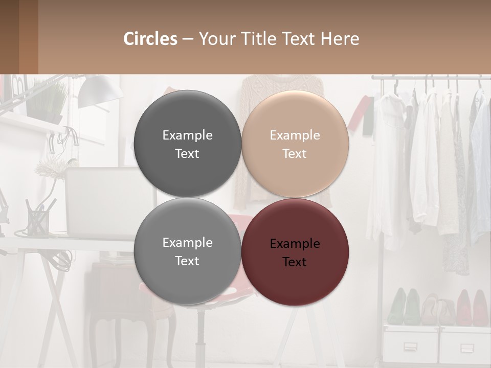 A Room With A Desk And A Laptop On It PowerPoint Template