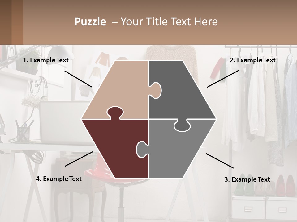 A Room With A Desk And A Laptop On It PowerPoint Template