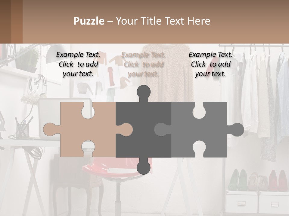 A Room With A Desk And A Laptop On It PowerPoint Template