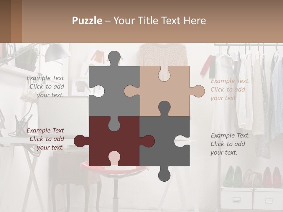 A Room With A Desk And A Laptop On It PowerPoint Template