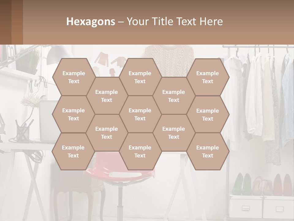 A Room With A Desk And A Laptop On It PowerPoint Template