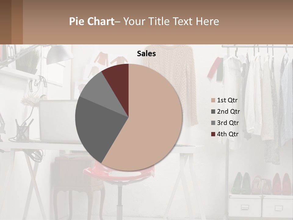 A Room With A Desk And A Laptop On It PowerPoint Template