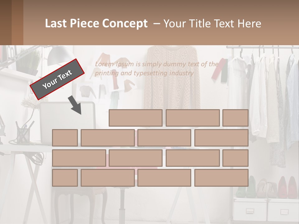 A Room With A Desk And A Laptop On It PowerPoint Template