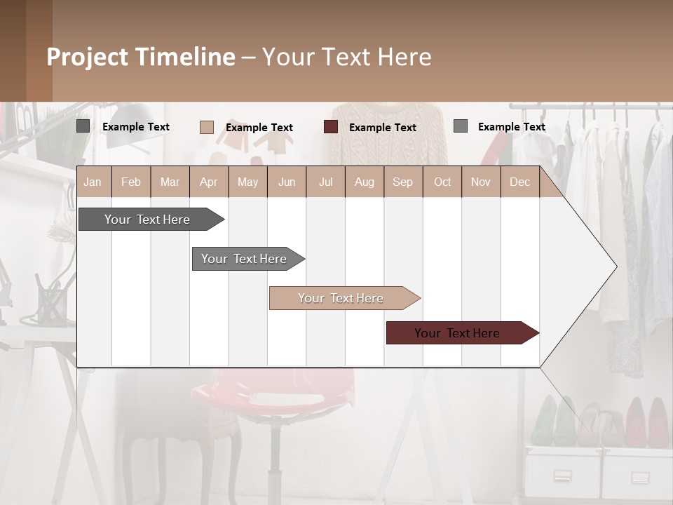 A Room With A Desk And A Laptop On It PowerPoint Template