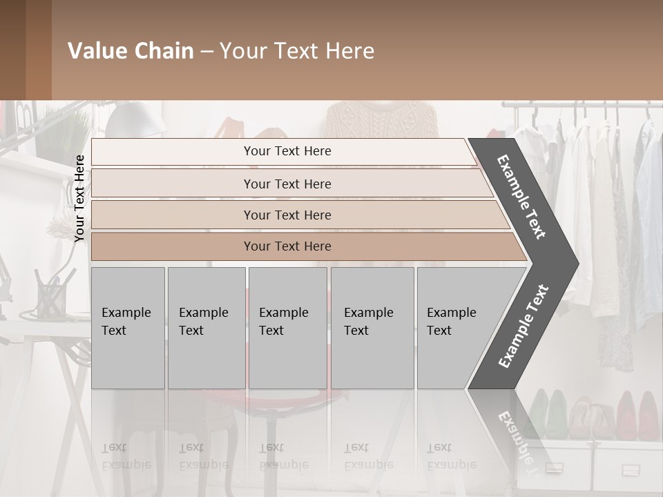 A Room With A Desk And A Laptop On It PowerPoint Template